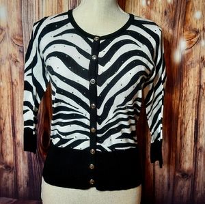 Small White House Black Market Zebra Sweater